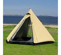 Large Space Pyramid Tipi Tent UltralighFamily Camping Tent Windproof Outdoor Teepee Tent for Adults 4 Person Double Layer Tents (Khaki 4 Person) beautiful scenery