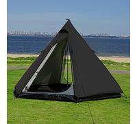 Large Space Pyramid Tipi Tent Ultralight Family Camping Tent Windproof Outdoor Teepee Tent for Adults 4 Person Double Layer Tents
