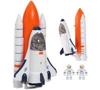 Large Space Rocket Launcher Toy for Kids - Detachable Rocket Ship with Lights and Sounds, 2 Astronauts - STEM Educational Space Toys Gift for Boys Girls Age 3 4 5 6 7+