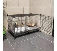 Large space small animal cage DIY steel wire encrypted iron mesh chicken coop indoor or outdoor quail cage with pull-out tray for easy cleaning poultry pet house