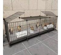 Large Space Small Animal Cage Iron and PP Resin Walk in Chicken Coops with Pull-out Tray Encrypted Mesh Pad for Indoor or Outdoor Quail Cage 6 Sizes(145 * 39 * 49CM)