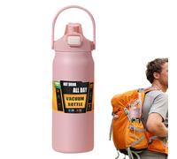 Large Sports Water Bottle - 1.5L Stainless Steel Flask with Straw, Safety Lock & Dust Lid | Double Wall Insulated Gym Bottle for Hiking, Camping, Cycling, Outdoor & Fitness Use