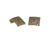 Large Square Diamante Earrings Sparkly Crystal Rhinestone Earrings For Her Gold