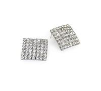 Large Square Diamante Earrings Sparkly Crystal Rhinestone Earrings For Her Her Silver