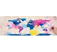 Large Square Drill Diamond Art Painting Kits for Adults, World Map Diamond Painting Kits, 12x36 in Large Crystal Art Kits for Adults, Full Drill 30x90 cm Picture for Home Wall Decoration x-712