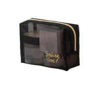 Large Square Makeup Organizers Bag Clear Meshes Cosmetic Pouches Sturdy Waterproof Travel Accessory Storage for Women Waterproof Mesh Toiletry Bag