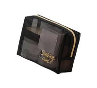 Large Square Makeup Organizers Bag Clear Meshes Cosmetic Pouches Sturdy Waterproof Travel Accessory Storage for Women Mesh Makeup Bag