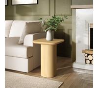 Large Square Oak Pedestal Side Table - Ari