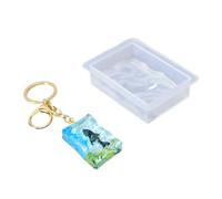 Large Square Resin Epoxy Deep Cube Silicone Cast Accessories Flower Storage and Project Keychain, フリーサイズ