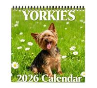 Large Square Wall Calendar - Yorkshire Terrier Calendar | A4 Calendars with 12 Adorable Puppies , 170 Silk Paper - Dog Themed Monthly Planner, Appartament