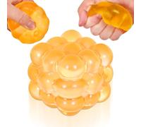 Large Squishy Cube, Large Fidget Toys Squishy Stress Cube, Stress Cube, Giant Ice Cube Sensory Ball, Relief Toys, Autism Fidget, Classroom Prize, Stress Balls For Adults & Kids (Orange)