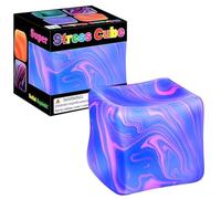 Large Squishy Cube, Large Fidget Toys Squishy Stress Cube, Stress Cube, Giant Ice Cube Sensory Ball, Relief Toys, Autism Fidget, Classroom Prize, Stress Balls For Adults & Kids (Purple)