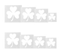 Large St. Patrick's Day Shamrock Stencil Template, 8Pcs Lucky Shamrock Stencils for Painting,Irish Theme Template Stencils Different Sizes,Reusable Plastic Stencil for Art Painting on Wood Flag