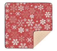 Large Stable Baby Floor Play Mat Washable Padded Baby Toddler Infant 50x50cm White Winter Snowflakes for Christmas