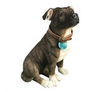 Large Staffordshire Bull Terrier Brindle Brown Dog Figurine By Leonardo, height 26cm Animal Crackers Brown One Size