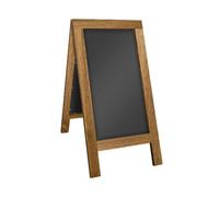 Large Stained A-Board With Wooden Frame & Chalkboard For Liquid Chalk Pens Event