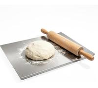 Large Stainless Steel Cutting Board with Lip for Kitchen - L-Shaped Double Sided Metal Chopping Board with Counter Edge for Meat, Fruits, Vegetables, Kneading Bread Dough Baking - 60 x 40 cm