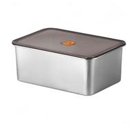 Large Stainless Steel Meat Container with Plastic Lid for Refrigerator Use, Food Organizer Designed to Maintain Freshness and Hygiene (30x21x14.5cm)