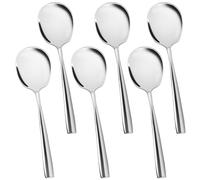 Large Stainless Steel Serving Spoons Set 9.14 Inch Big Serving Utensils for Buffet Parties Catering Dishwasher Safe(6-pieces, Silver)
