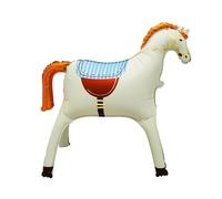 Large Standing Animal Foil Balloon,35x30 Inch Self Standing Horse Balloon,Rodeo or Farm Party,Perfect Decoration for Year of The Horse 2026 Western Cowboy Birthday Baby Shower Supplies (White)