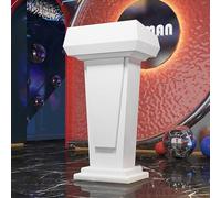 Large Standing Pulpit Desk for Speaking and Presentation, Wooden Church Speech Platform with Storage