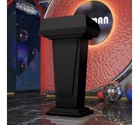 Large Standing Pulpit Desk for Speaking and Presentation, Wooden Church Speech Platform with Storage