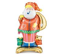 Large Standing Santa, Giant Foil Father Christmas, Childrens Christmas Party Decoration, Festive Party Balloon 63x106 cm