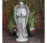 Large Standing Winged Angel Memorial Statue Garden Ornament Solid Concrete Very Heavy By DGS STA53 86KGS