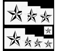 Large Star Stencil,8 Pcs Painting Stencils Reusable Different Sizes Simple Star Stencil Nautical Stars for DIY Projects,Drawing,Crafts