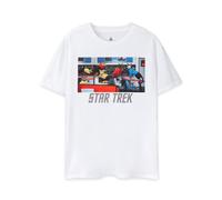 (Large) Star Trek Short Sleeved T-Shirt (Mens White)