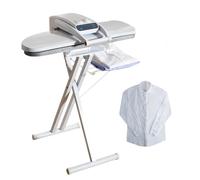 Large Steam Iron Press with Stand, 1400W Digital Steam Press with 5 Fabric Settings, Intelligent Temperature Control, Touch Screen, with Spray Bottle and Pad for Home Business(80cm)