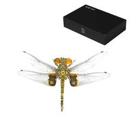 Large Steampunk Dragonfly Metal Model Kit, 3D DIY Insect Assembly Toy, 200PCS+ Magnetic Floating Sculpture Desk Decor, Engineering Hobby Gift for Adults