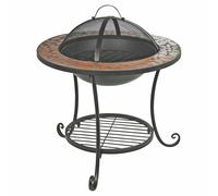 Large Steel Outdoor Standing Mosaic Dome Fire Pit Garden Stove Barbeque Table