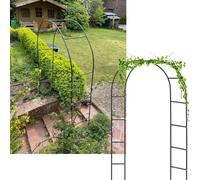 Large Steel Rose Arch Trellis for Climbing Plants - 7ft Decorative Metal Garden Archway for Weddings & Outdoor Events - W180cm x H220cm, Green, Stable Base for Ivy & Vegetables