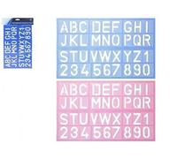 Large Stencil Plastic Capital Letters Numbers Alphabet 4cm White Pink or Blue (Pink)