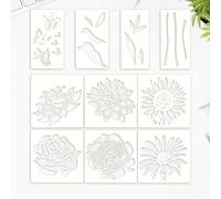 Large Stencils - Floral Templates, Painting Tools, Decorative Wall Patterns, Art Craft Supplies | Reusable Flower Design Set Outdoor Fence DIY Project Home Decor Accents Women Men Adults