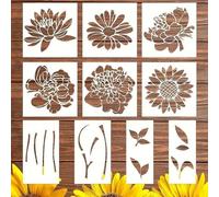Large Stencils - Flower Stencil, Reusable Large Floral Templates For Painting, Reusable Decorative Floral Template | For Wall Wood Art Crafts Outdoors Projects