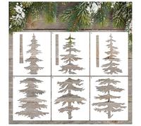Large Stencils for Painting on Wood Fence Giant Wall Stencils Reusable Templates for Garden Fence Window Wall Furniture Mural (Pine Tree)