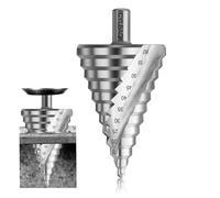 Large Step Drill Bit, CYLBAQ HSS Spiral Step Drill Bits For Metal,Titanium High Speed Steel 6-60MM Step Cone Cutter Multiple Hole Drilling Cone Drill Bit Stepped Up Bits For DIY Lovers