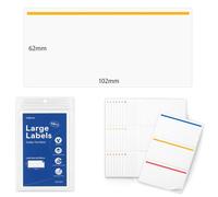 Large Sticky Labels 102×62mm, 48PCS, 24 White + 24 Coloured Sticky Labels, White Self Adhesive Labels, Waterproof White Labels for Moving Boxes, Easy Peel Sticky Labels for Kitchen Pantry Storage