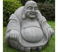 Large Stone Cast Laughing Fat Buddha Ornament