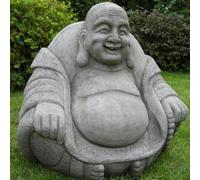 Large Stone Cast Laughing Fat Buddha Ornament