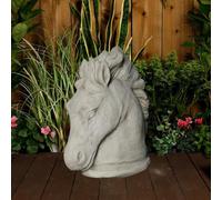 Large Stone Cast Stallion Horse Head Garden Statue