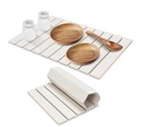 Large Stone Dish Drying Mat for Kitchen Counter, 24"(L)×16"(W) Fast Dry Super Absorbent Collapsible Dish Drying Mats, Eco-Friendly Diatomaceous Earth Mats for Dishes Bottles Cups,Match Any Countertop(