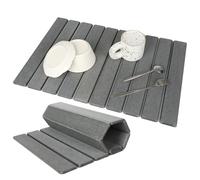 Large Stone Dish Drying Mat for Kitchen Counter, Eco-Friendly, Instant Drying Pad,Diatomaceous Earth Water Absorbing Mat, Foldable and Super Absorbent Dish Drying Stone Mat, 24"×16", Dark Gray