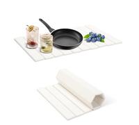 Large Stone Drying Mat Kitchen,Absorbent Quick Dry Dish Mats for Kitchen Counter,Foldable Stone Drying Pad Instant Drying Pad with Medium-Thick Towel,Diatomaceous Earth Water Absorbing Mat (Tape 1)