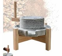 Large Stone Mill Grinder Handmade, Natural Granite Paste Mill, Home/Commercial Grain Milling Machine, with Wood Frame for Grains,Beans and Barley