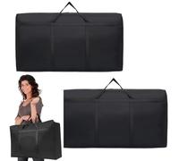 Large Storage Bags, 2 Pcs Moving Bags 120L, Extra Large Storage Bags with Zips, Waterproof Oxford Moving Bags for Moving House Down Duvets Laundry Blankets Under-bed Storage(90 * 48 * 25cm)