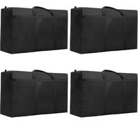 Large Storage Bags with Zips - 4Pcs 120L Waterproof 600D Oxford Moving Bags, Extra Large Clothes Storage Bag for Moving Storage Clothes Bedding Quilt Blankets, Duvets, Laundry, Underbed Storage