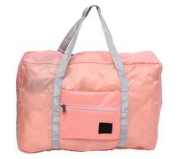 Large Storage Duffle Bag, Lightweight Travel Bag for Travel, Foldable Duffel Storage Bagswith Handles for Toiletries, Clothing, Shoes, Sundries, Cosmetics, 18.9x6.3x12.6in (Pink)